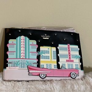 Kate Spade Checking in Car Sima Crossbody Bag Clutch Handbag
